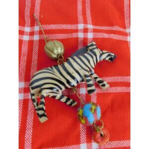 African Safari Zebra Christmas Ornament Artisan